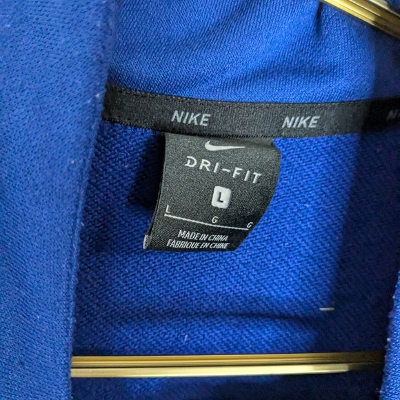 Nike Mens Large Blue Dri-Fit Standard Fit Running 1/4Zip Pullover Fleece Sweater - Picture 3 of 9